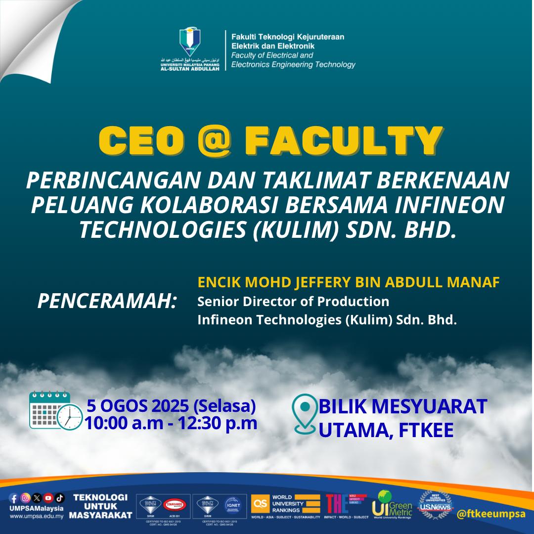 Jemputan Menghadiri Sesi Ceo @ Faculty (Infineon Technologies (Kulim) Sdn. Bhd.)